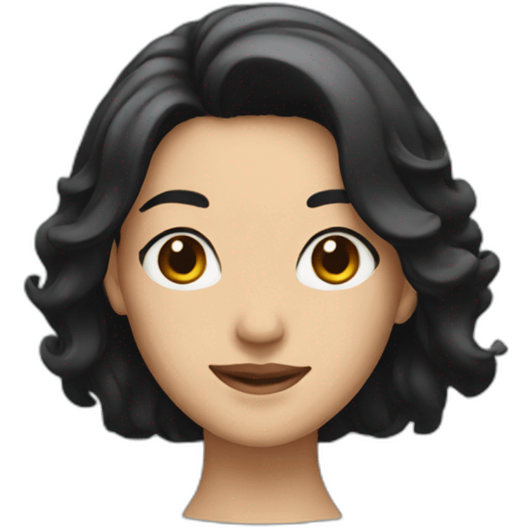 A woman with black hair, Happy  emoji