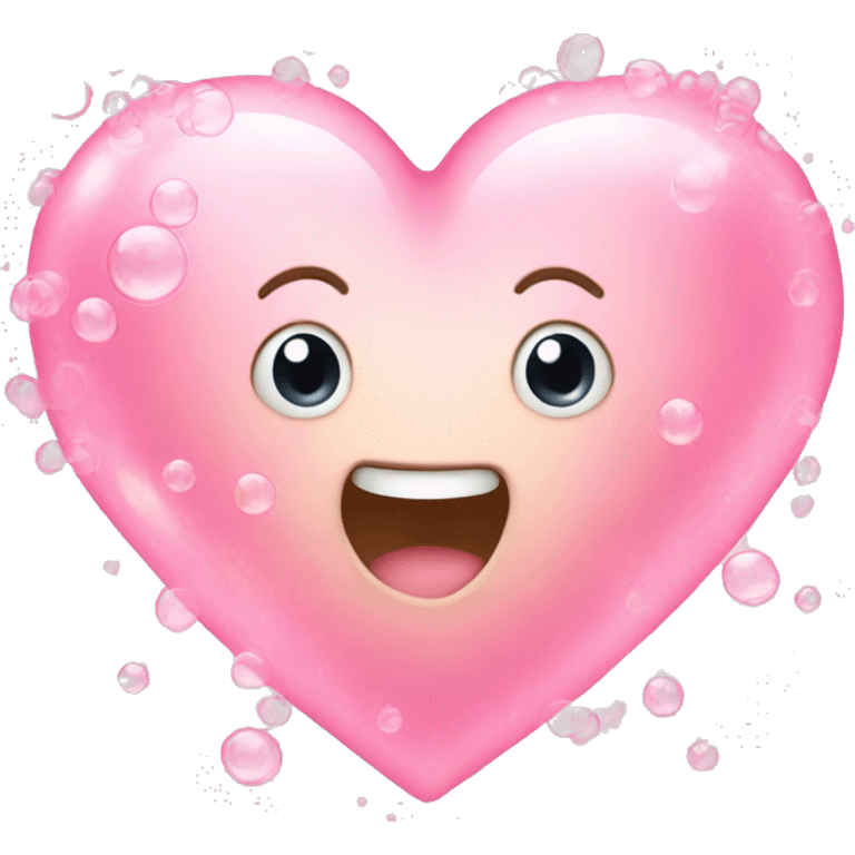 Light pink heart with bubbles emoji