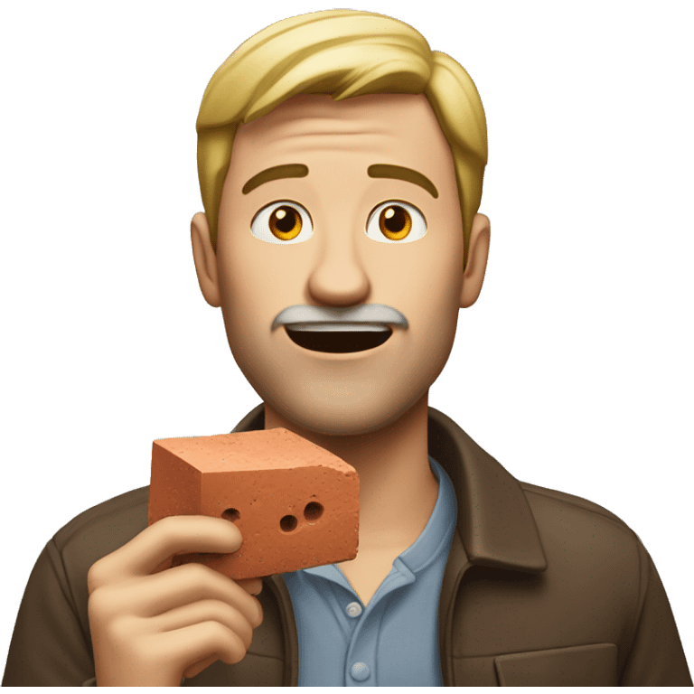 man eating brick emoji