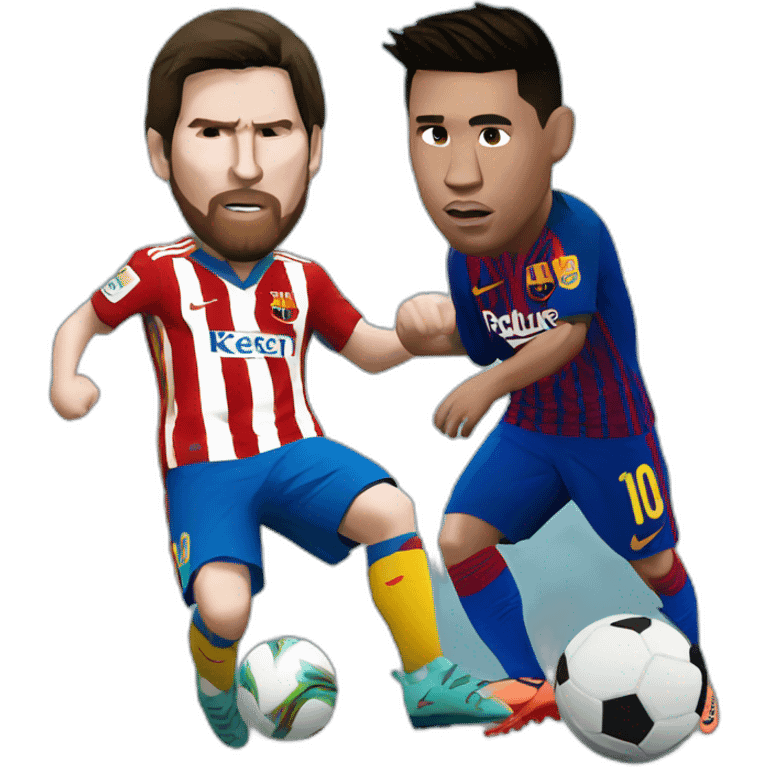 Messi fighting Ronaldo emoji