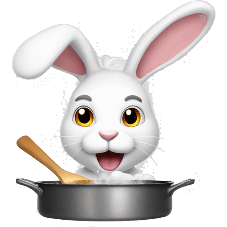 White Rabbit cooking  emoji