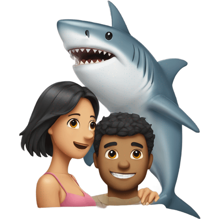 Shark with a girlfriend  emoji