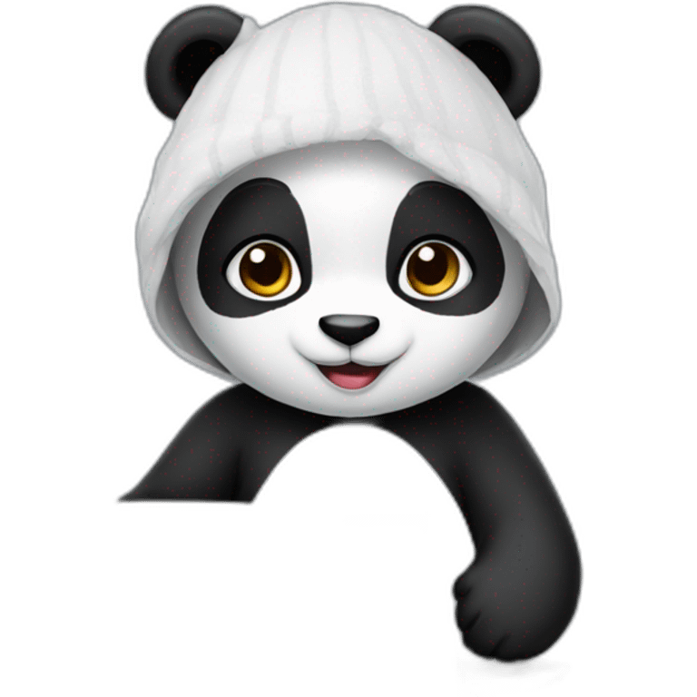 panda girl is working on laptop emoji