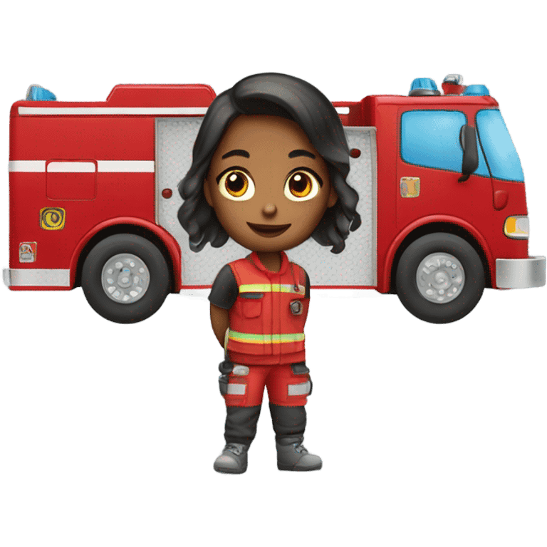 Fire truck girl emoji