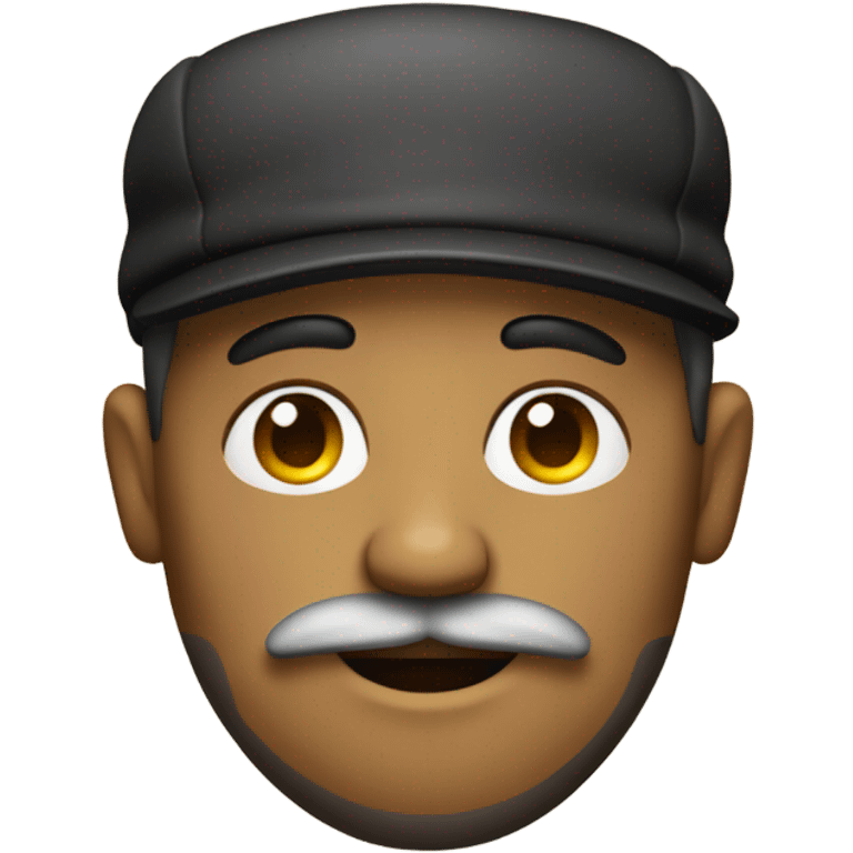 Tan guy wearing a hat with mustache & beard emoji