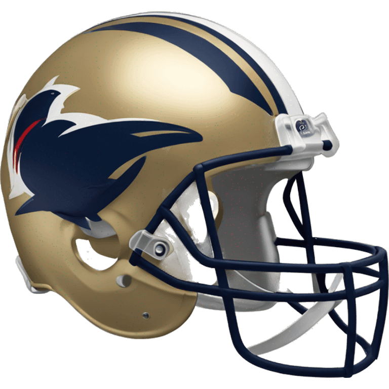 vegas gold football helmet with navy Rocket logo like the Toledo Rockets emoji