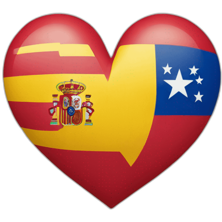 Heart with Spain flag and Venezuela flag emoji