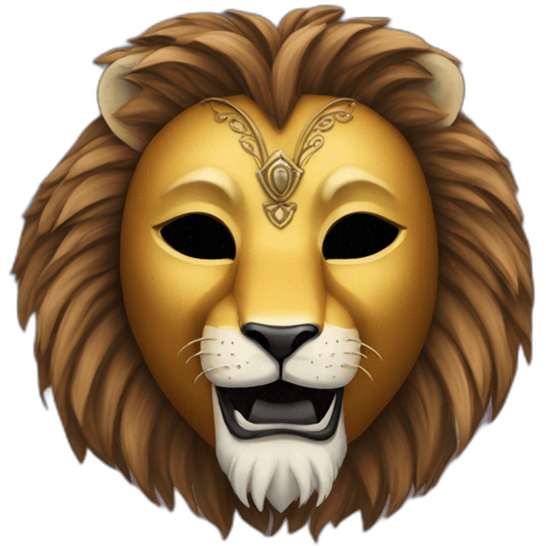 Lion inspired Masquerade mask emoji