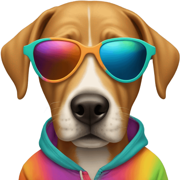 dog wearing hoodie and sunglasses emoji