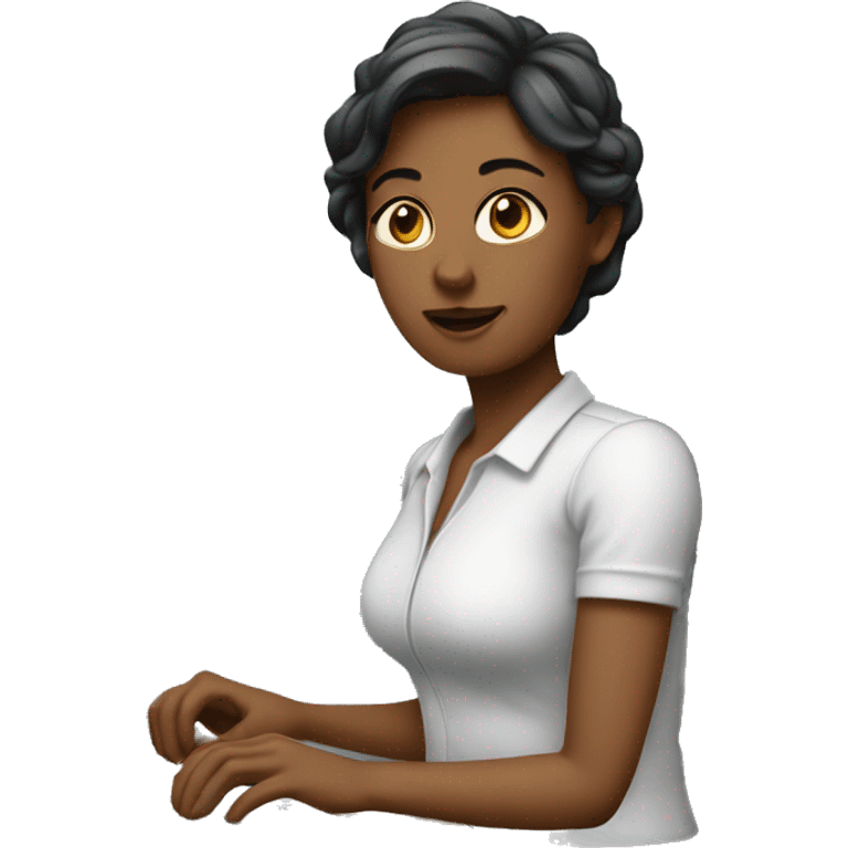 woman who a hard-working computer emoji