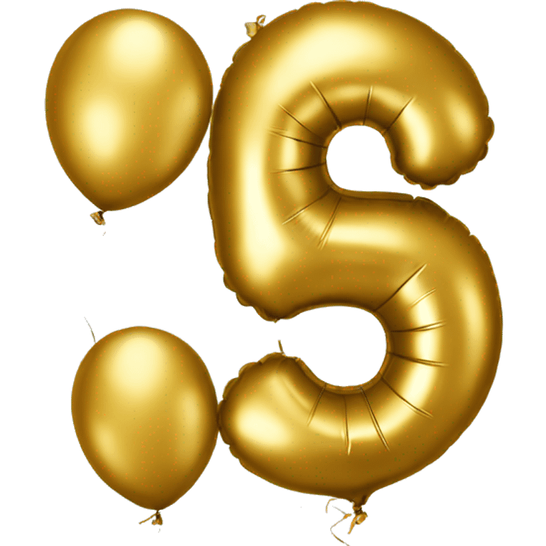 Gold-balloon-shape-number-5 emoji