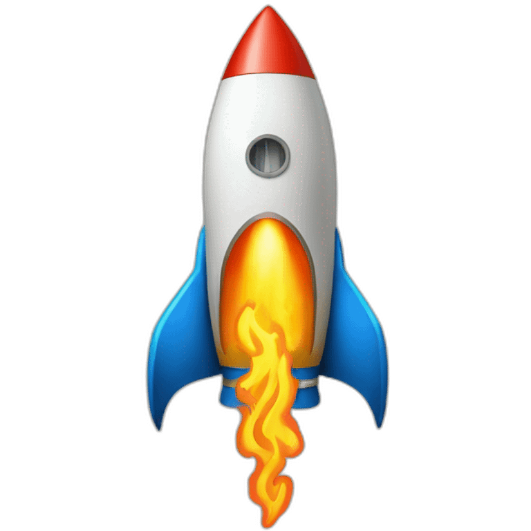 rocket with flame shaped as Ukrainian trident emoji