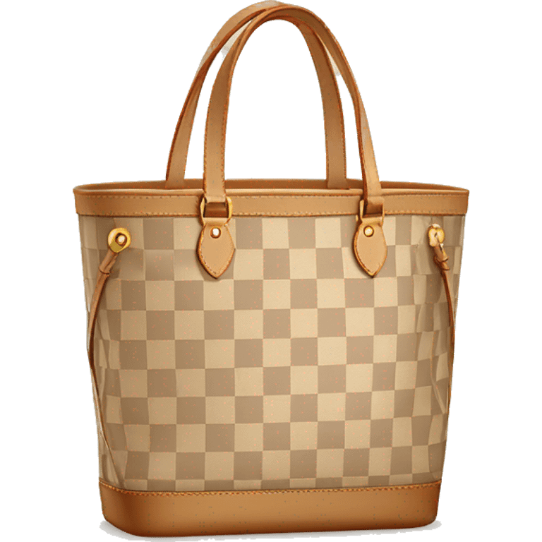 beige checkered louis vuitton tote emoji