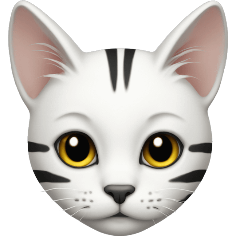 White cat with black stripes emoji