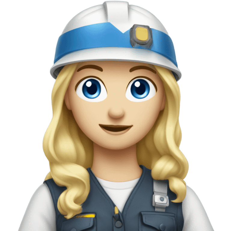 blonde hair blue eyed girl electrician  emoji