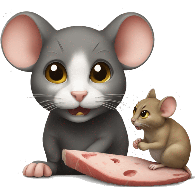 mouse eating cat emoji