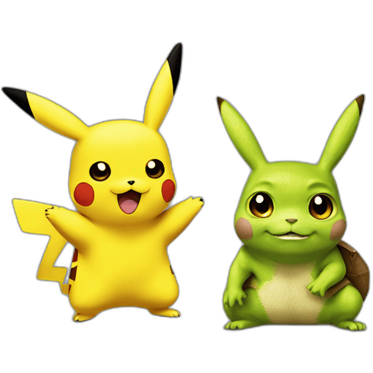 Pikachu with shrek emoji