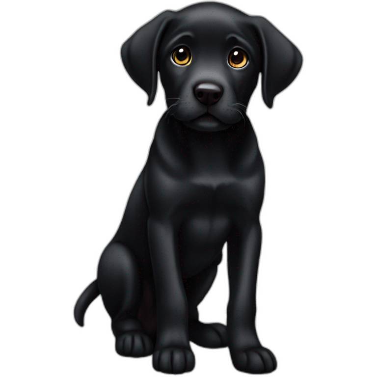 black cuttie labrador puppie  emoji