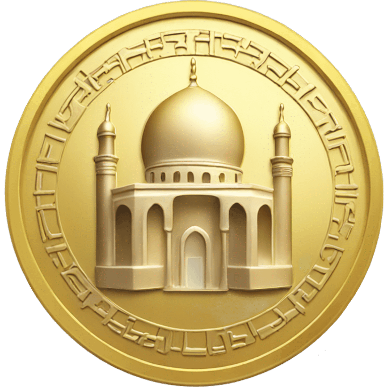 gold coin with mosque symbol emoji