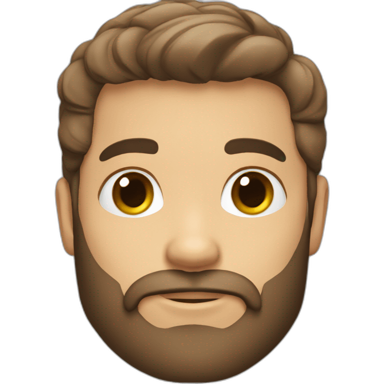 Daniel nass, brazilian, white skin, little hair, straight brown hair, bearded emoji