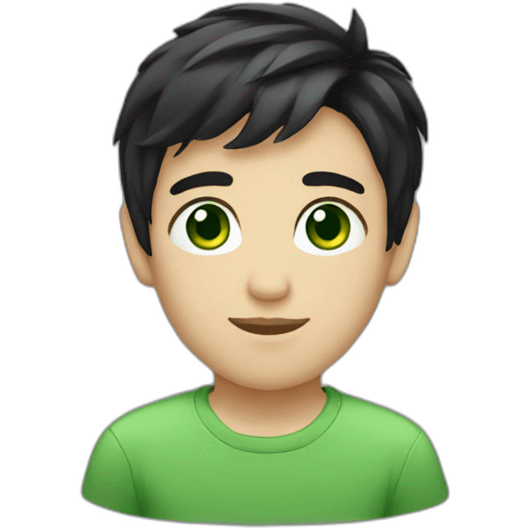 boy green eyes short dark hair emoji