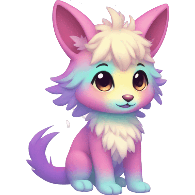 Kawaii bright ethereal anthro fursona Fakemon emoji