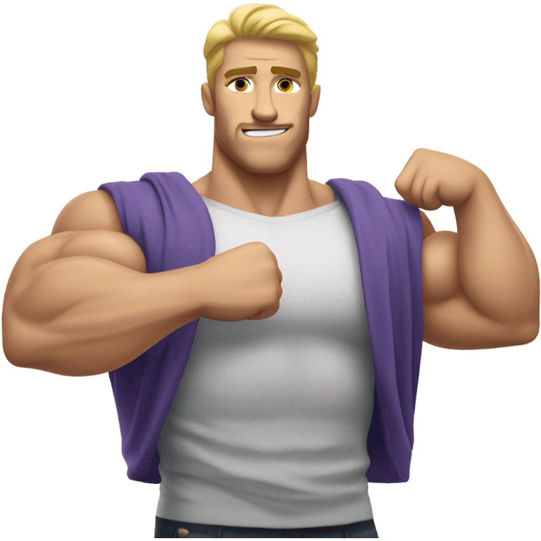 white muscle  man figure flexing emoji