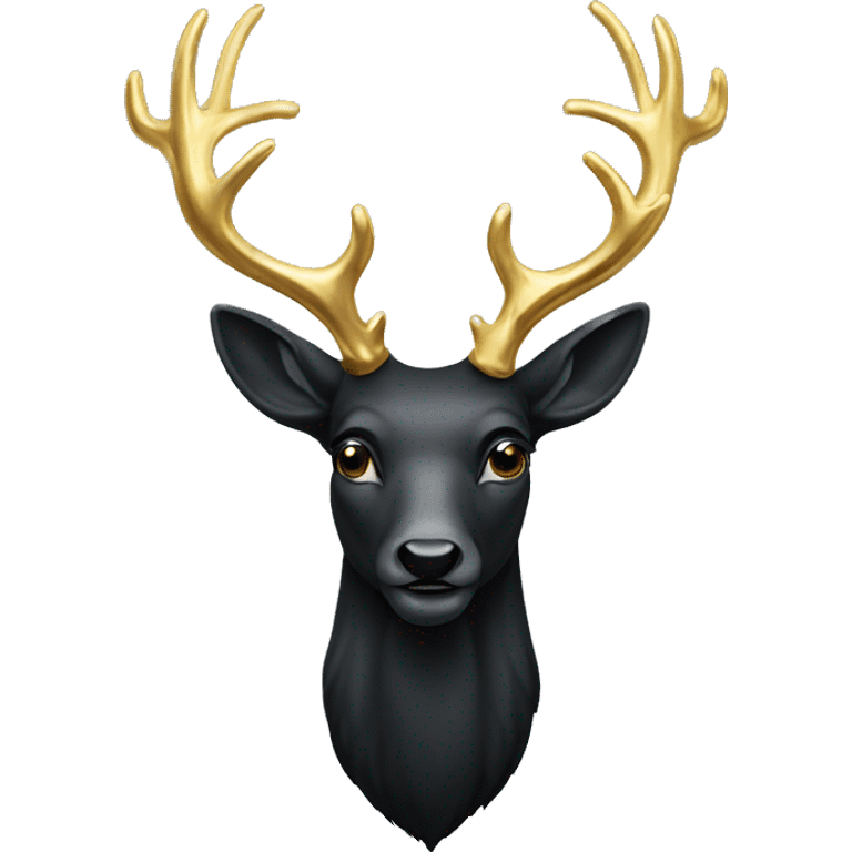 a black stag deer with a golden crown emoji