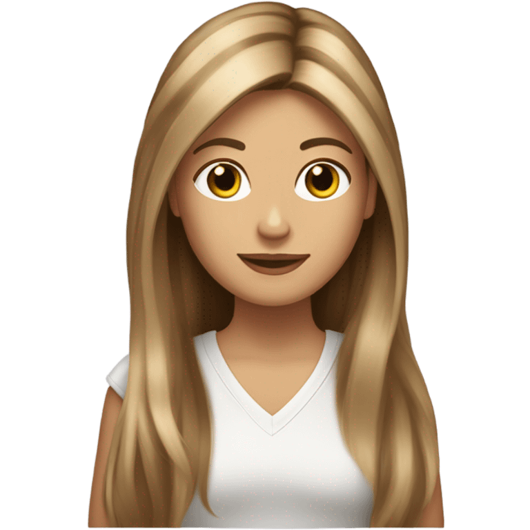 Long brown hair with blonde highlights, white skin with a Yorkshire terrier emoji