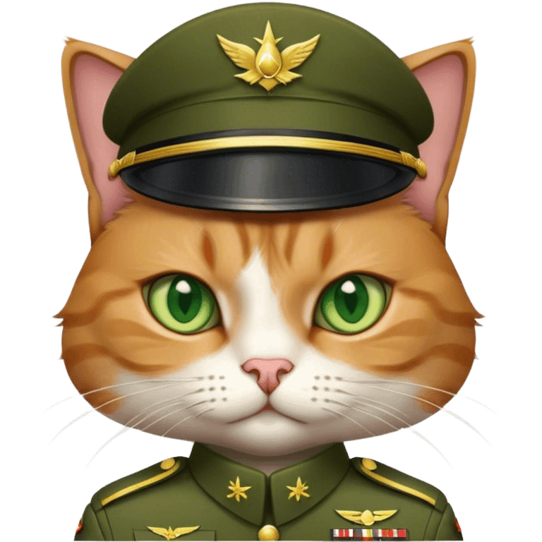 Cat in the army emoji