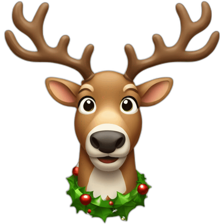 cool christmas reindeer emoji