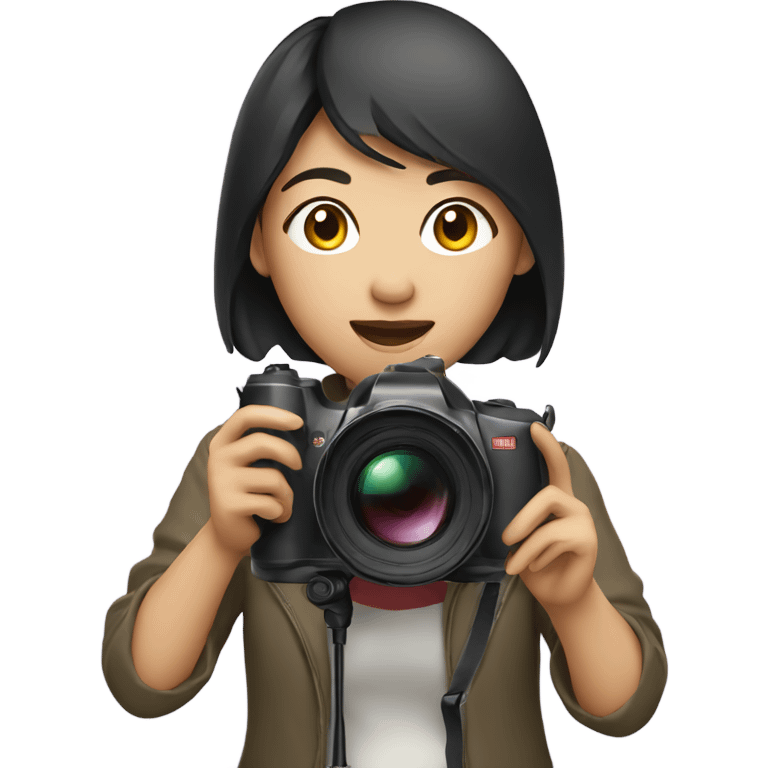 asian girl with video camera emoji