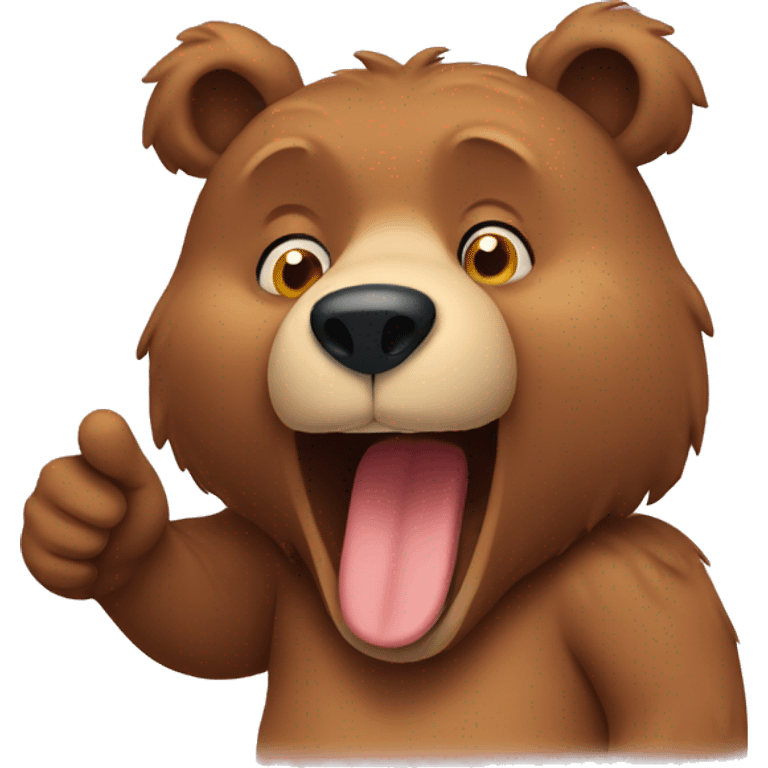 bear shows thumb emoji