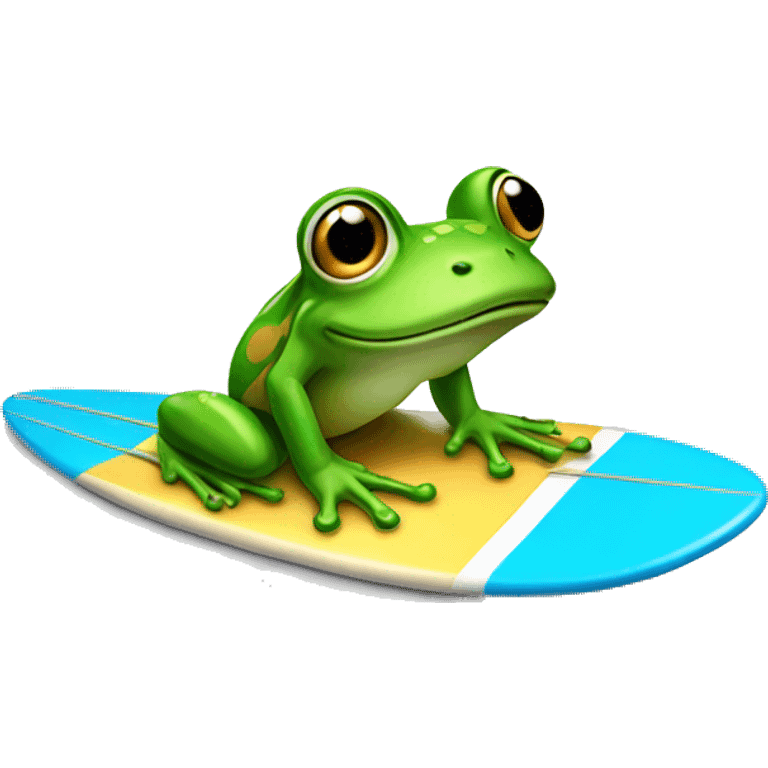 Frog on a surfboard emoji