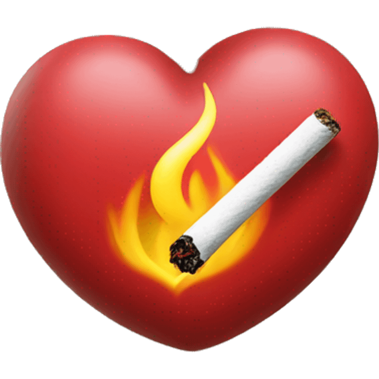 Smoking with a heart emoji