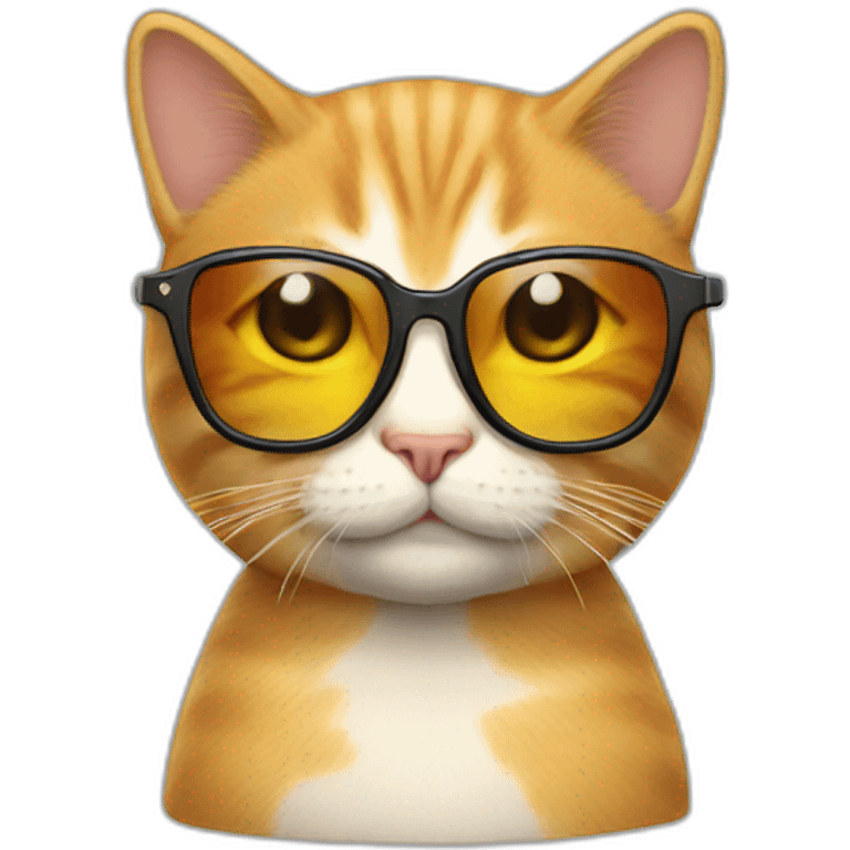 Un chat avec des lunettes de soleil emoji