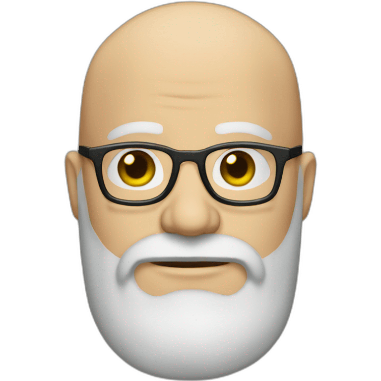 Almost bald man with beard and glasses emoji