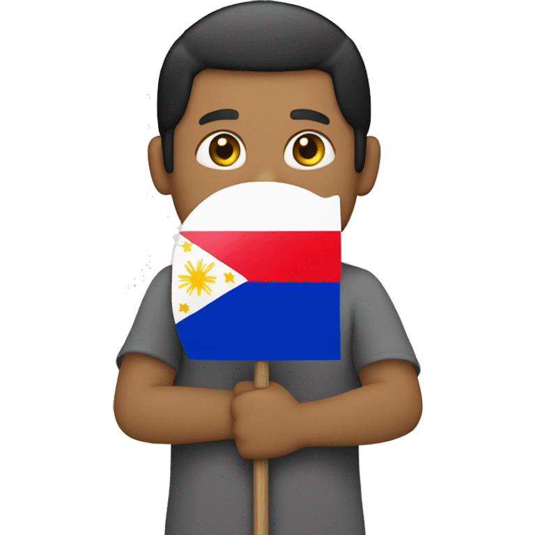 A person hold the Philippines flag  emoji