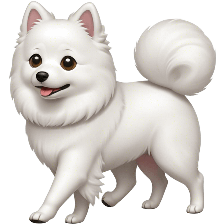 Japanese spitz dog walking  emoji