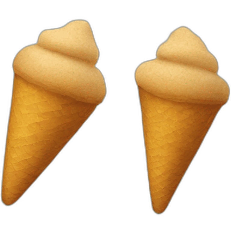 Two Raw brown sugar shaped like cones emoji