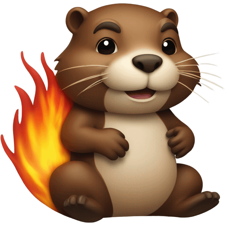 Beaver on fire  emoji