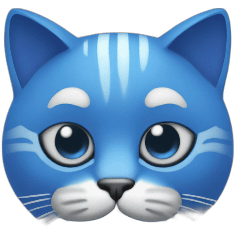 Blue discord logo gaming controller cat with a face emoji