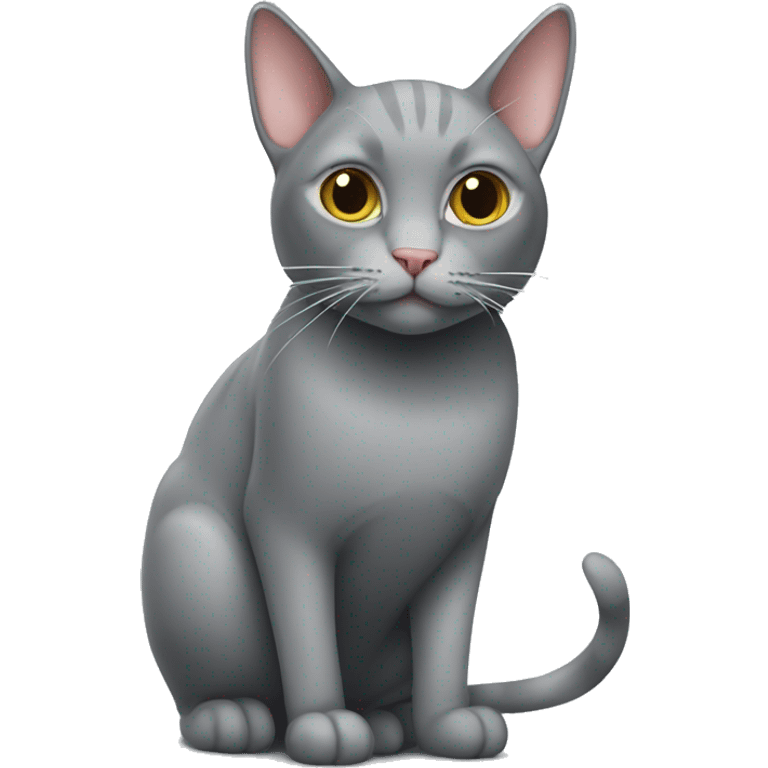 grey cat with huge mouse emoji