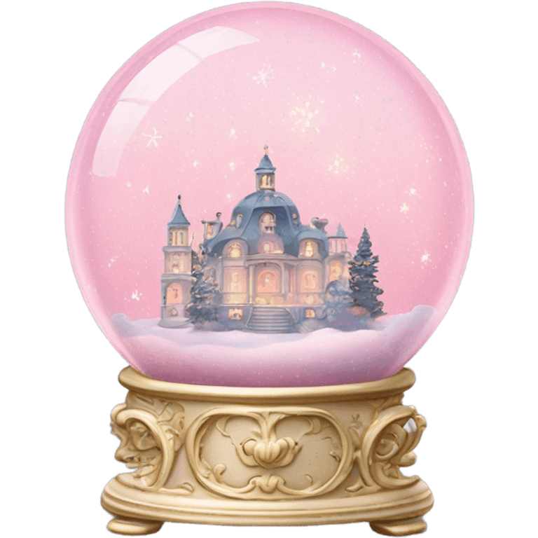 vintage pale pink rococo night sky snow globe emoji