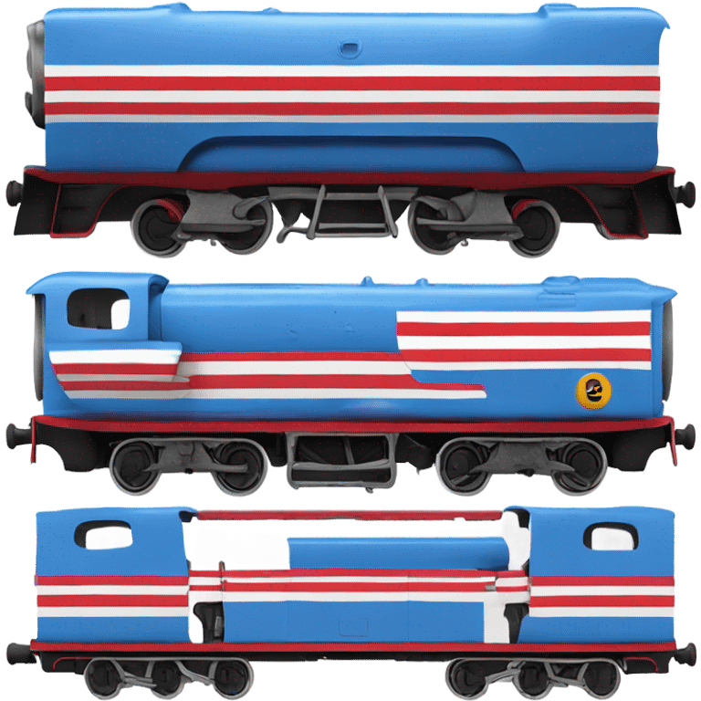 thomas the tank engine with american stripes on it's train body emoji