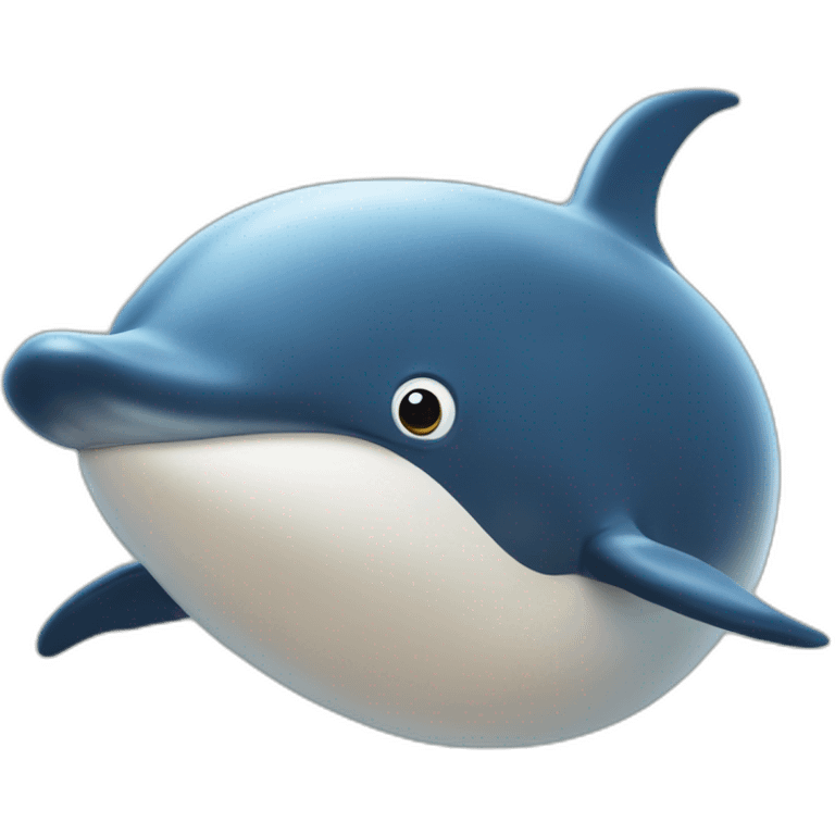 Dauphin qui fait un bisous à une baleine emoji