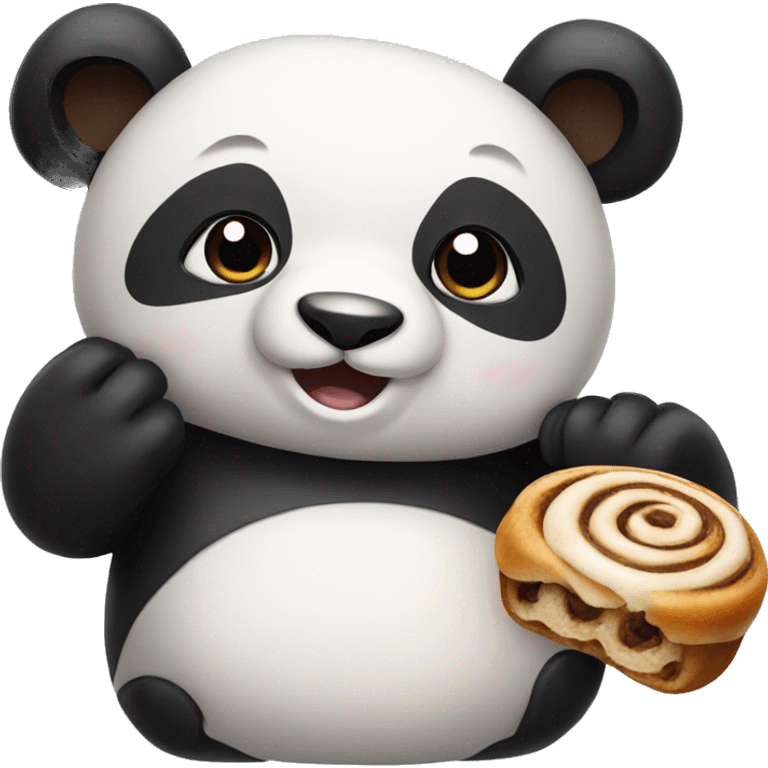 Panda with cinnamon roll emoji