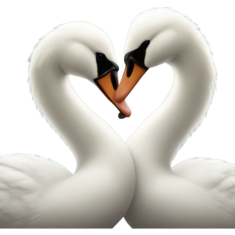 Swans kissing emoji