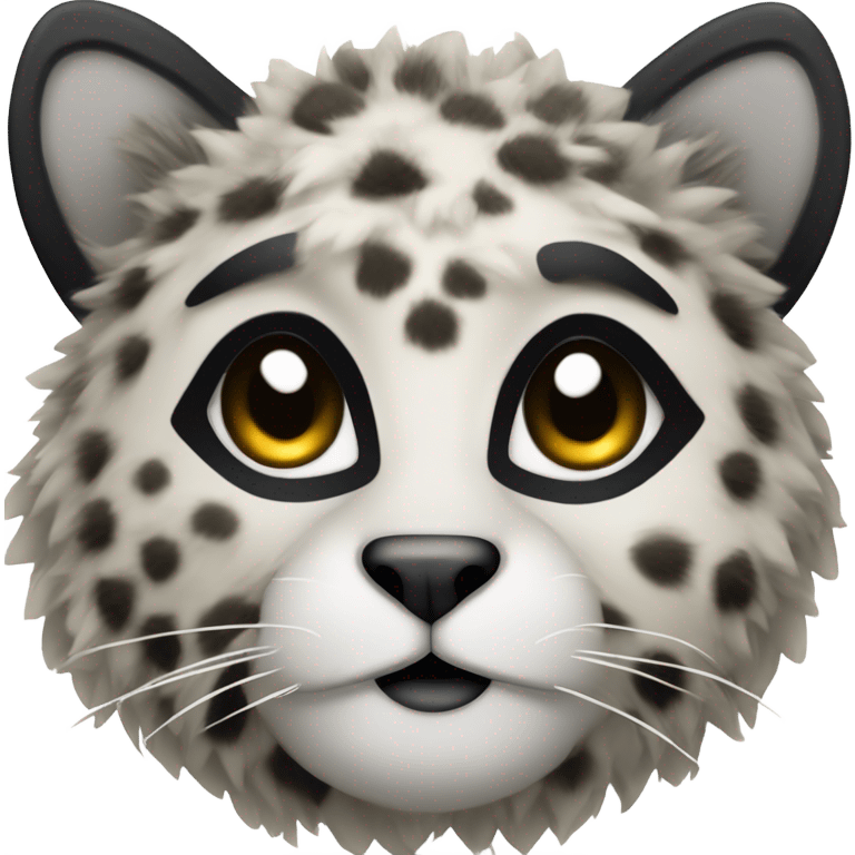 female snow leopard and roccoon hybrid emoji