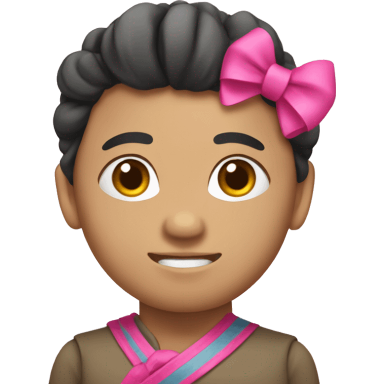 Mongolia with a pink bow  emoji